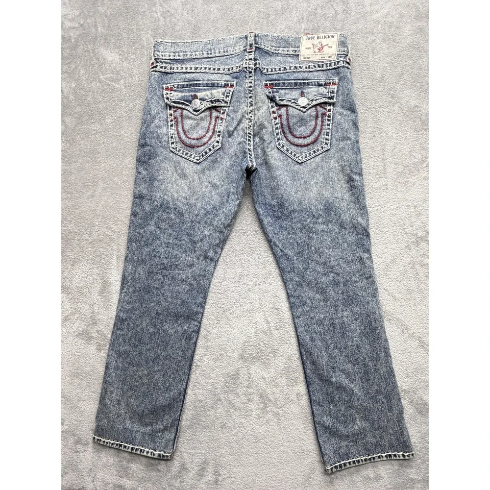 True‎ Religion Ricky Jeans Mens Measured 40x29 Blue Relaxed Straight Zip Fly